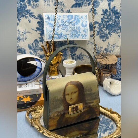 🆕 A. CLOUD x LOUVRE MUSEUM 🧿 NWT "Mona Lisa" DaVinci Handbag Chain Crossbody - Picture 11 of 16
